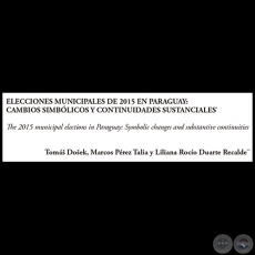 ELECCIONES MUNICIPALES DE 2015 EN PARAGUAY - LILIANA DUARTE 